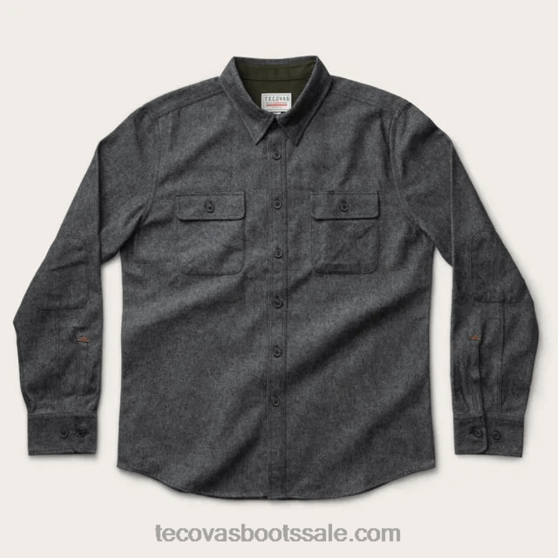 Tecovas flanellen overshirt Heren houtskool heide L46LF24