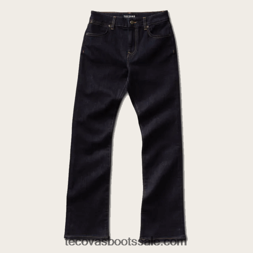 Tecovas HXZDP166 vrouwen rechte jeans met hoge taille inkt blauw