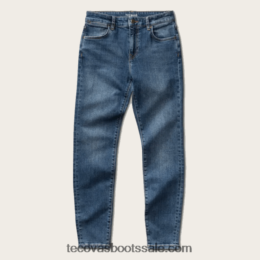 Tecovas HXZDP168 vrouwen skinny jeans met hoge taille rivier blauw